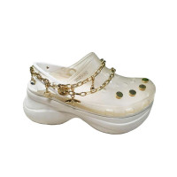 Женские Кроксы Classic Bae Translucent Clog White с цепью