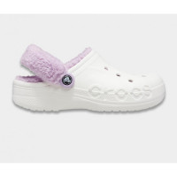 Женские зимние утепленные Кроксы Baya Lined Clog Fuzz-Strap Clogs White