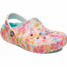 Жіночі зимові утепленні Crocs Classic Lined Tie Dye Orange Zing/Multi 