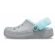 Жіночі зимові утепленні Crocs Baya Lined Clog Fuzz-Strap Bright Grey/Ice Blue купити в Україні