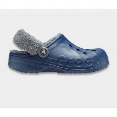Чоловічі зимові утепленні Crocs Baya Lined Clog Fuzz-Strap Navy/Bright Grey