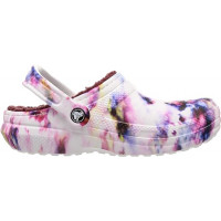 Женские зимние утепленные Crocs Classic Lined Tie Dye Garnet/Multi