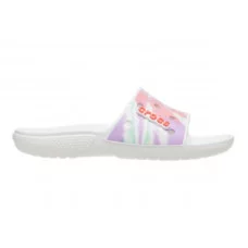 Женские Шлепки Crocs Classic Slide Tie-Dye Graphic White