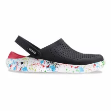 Женские Crocs LiteRide Clog Black/White (Клякса)